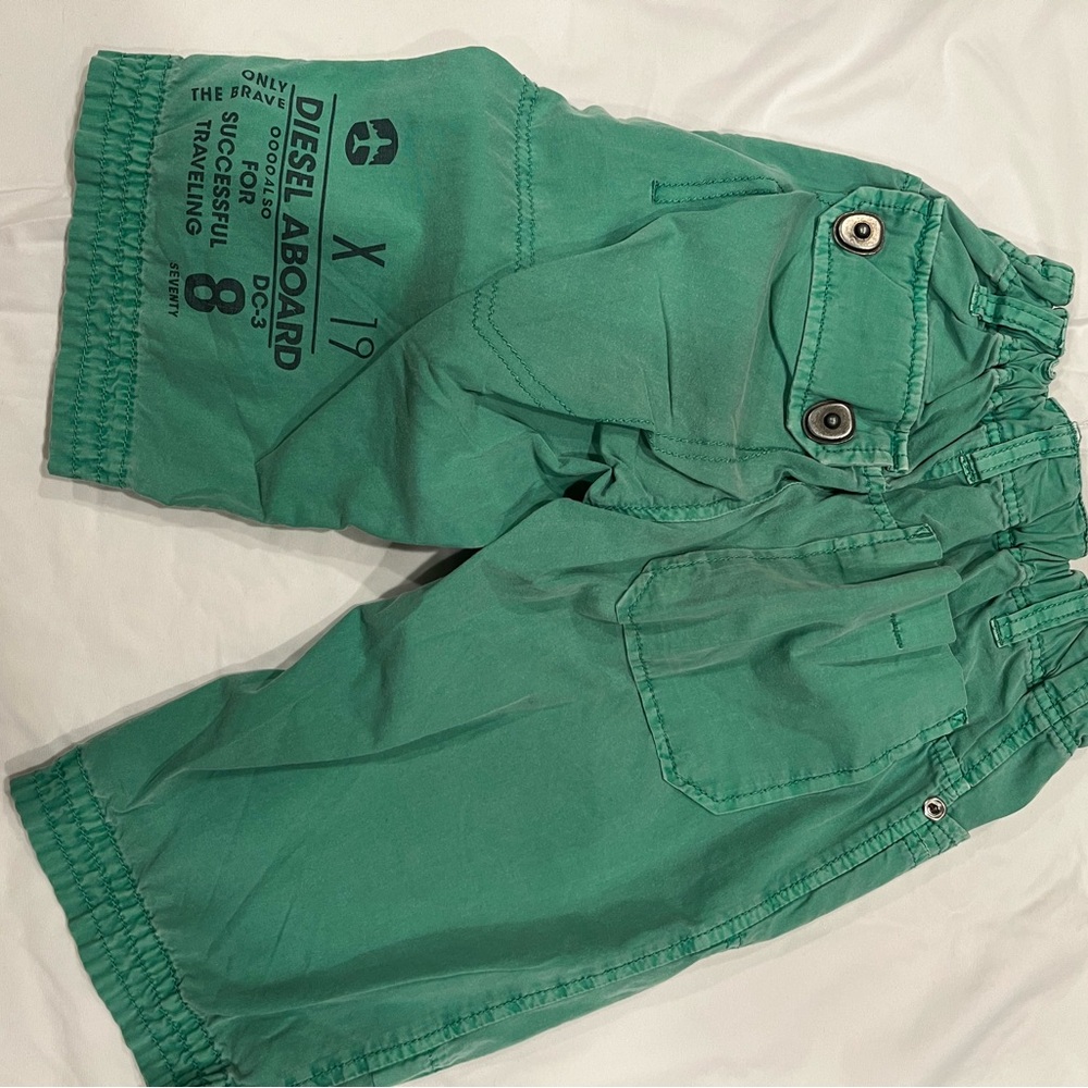 Diesel Green Cargo Pants Lightweight Cotton